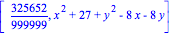 [325652/999999, x^2+27+y^2-8*x-8*y]